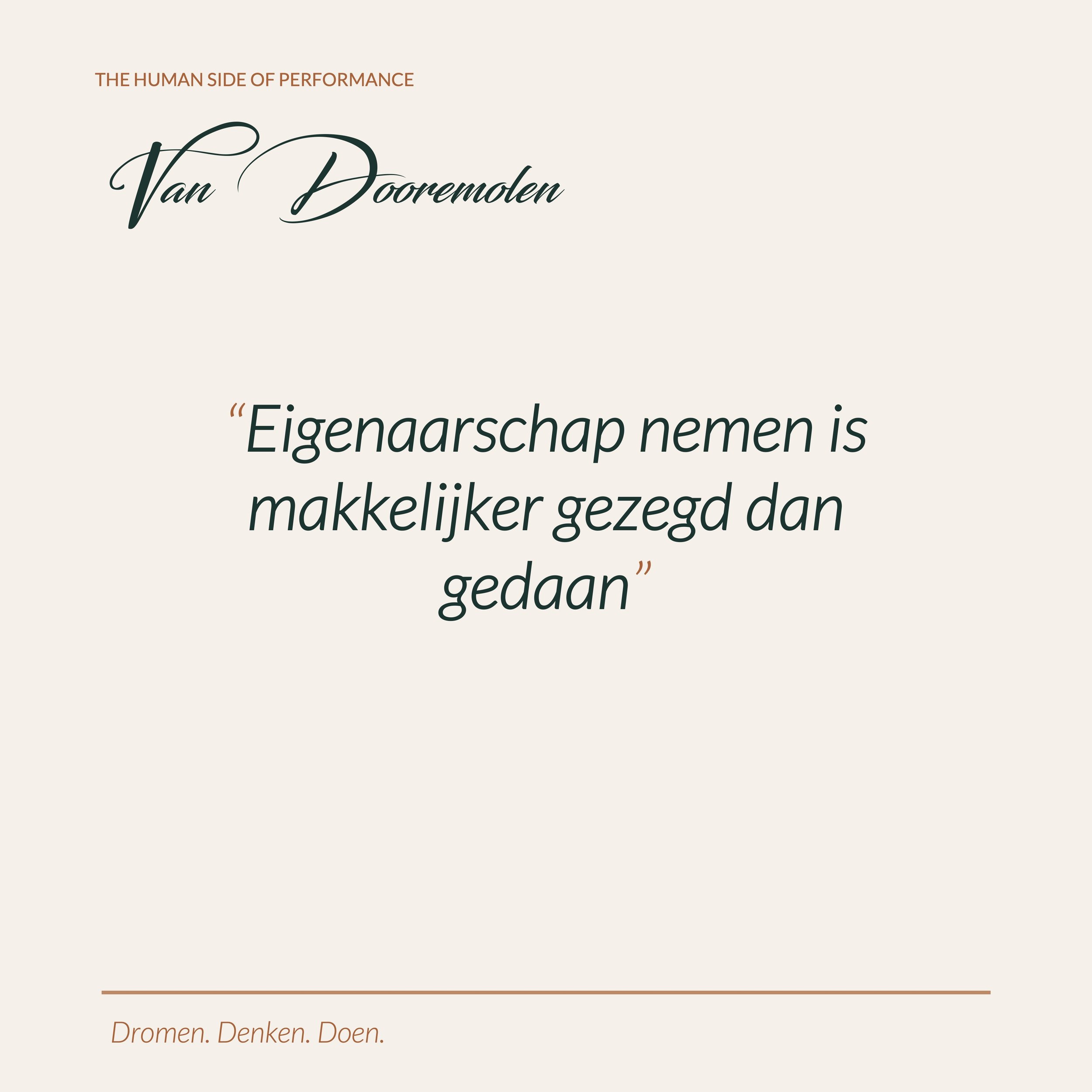 Eigenaarschap nemen is makkelijker gezegd dan gedaan